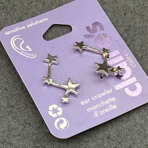 Claires Ear Crawler Earrings New As Is Silver Star Sensitive Solutions Zig Zag